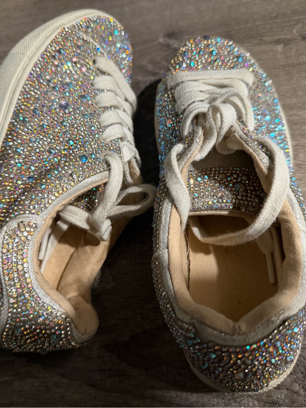 Betsey Johnson Silver Rhinestone Kids Sneakers